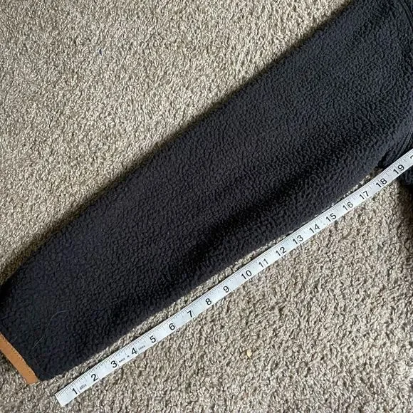 Carharrt Women's Pullover M Relaxed Fit Black Tan Fleece 1/4 Button Pocket Warm - Picture 12 of 14